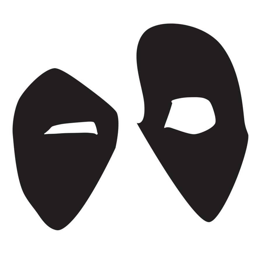 Spiderman Black Stencil Deadpool Face Transparent PNG Image
