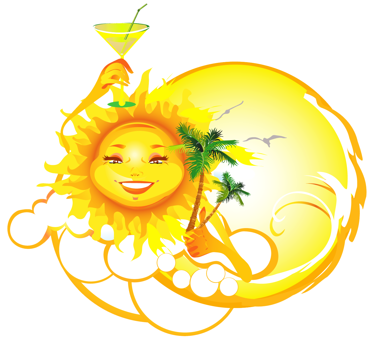 Summer Vacantion Sun Royalty- Vector Cartoon Transparent PNG Image
