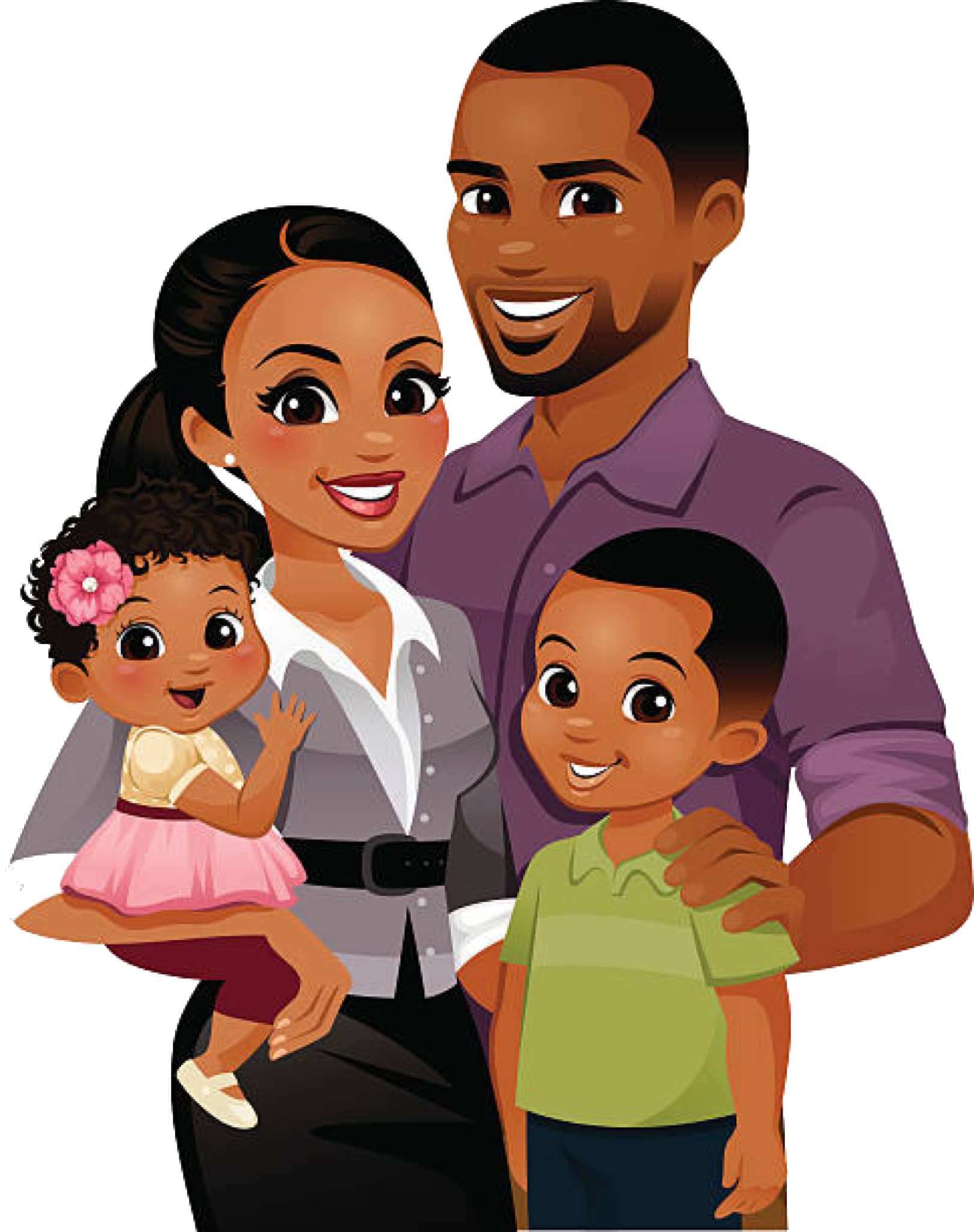 Pic Black Family Transparent PNG Image