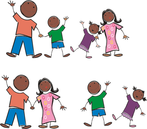Black Family Transparent PNG Image