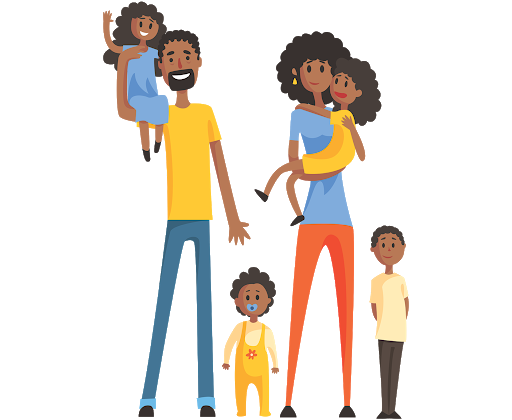 Black Family Transparent PNG Image