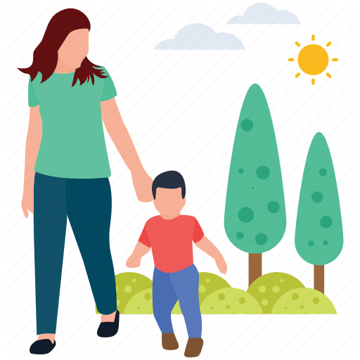 Walking Vector Family Transparent PNG Image