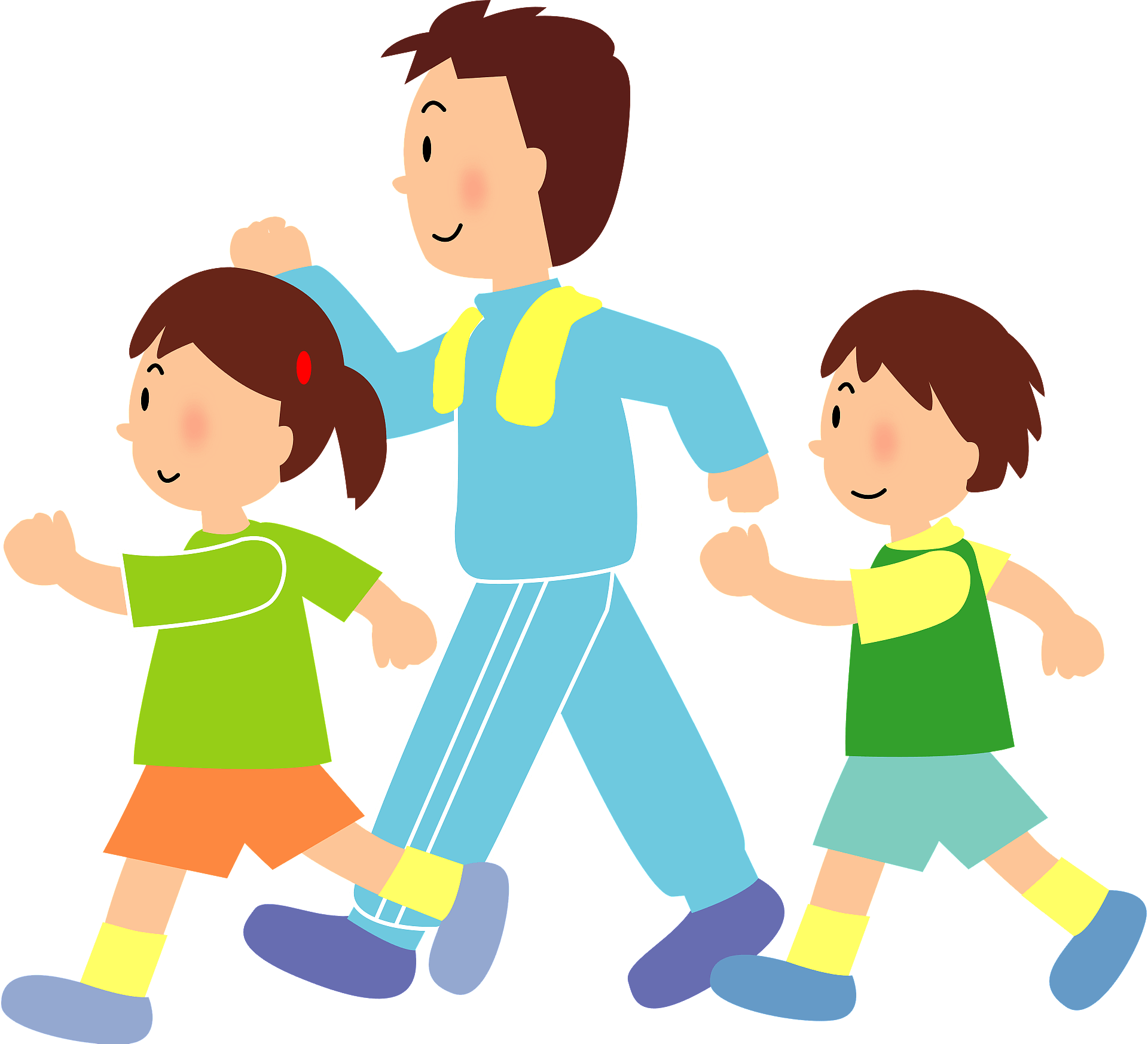 Walking Vector Family Transparent PNG Image
