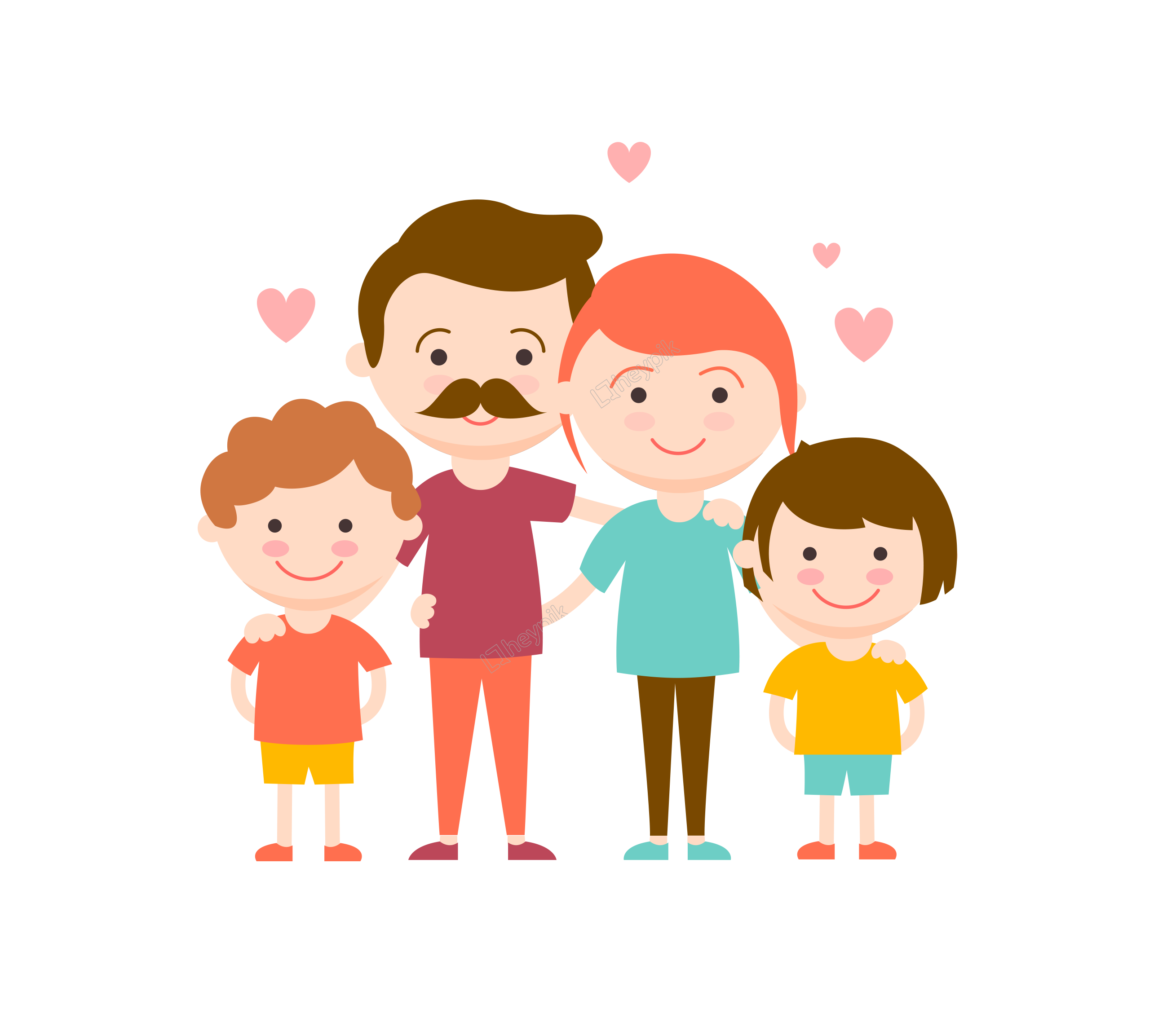 Vector Family Happy Transparent PNG Image
