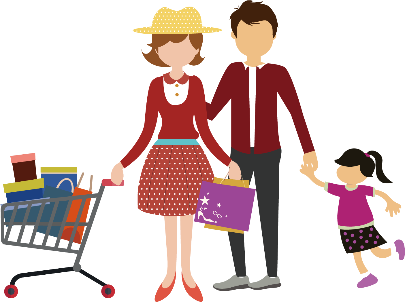 Vector Family Happy Transparent PNG Image