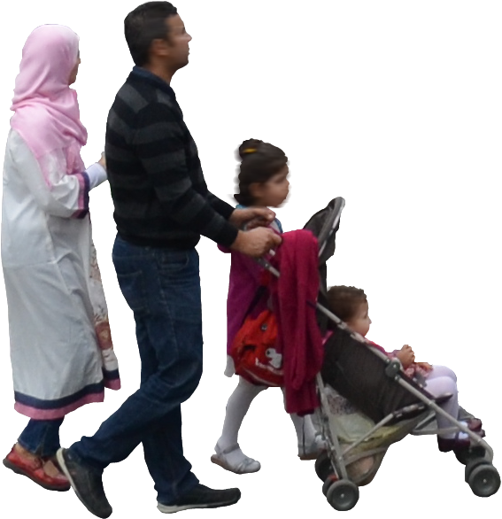 Walking Family Transparent PNG Image