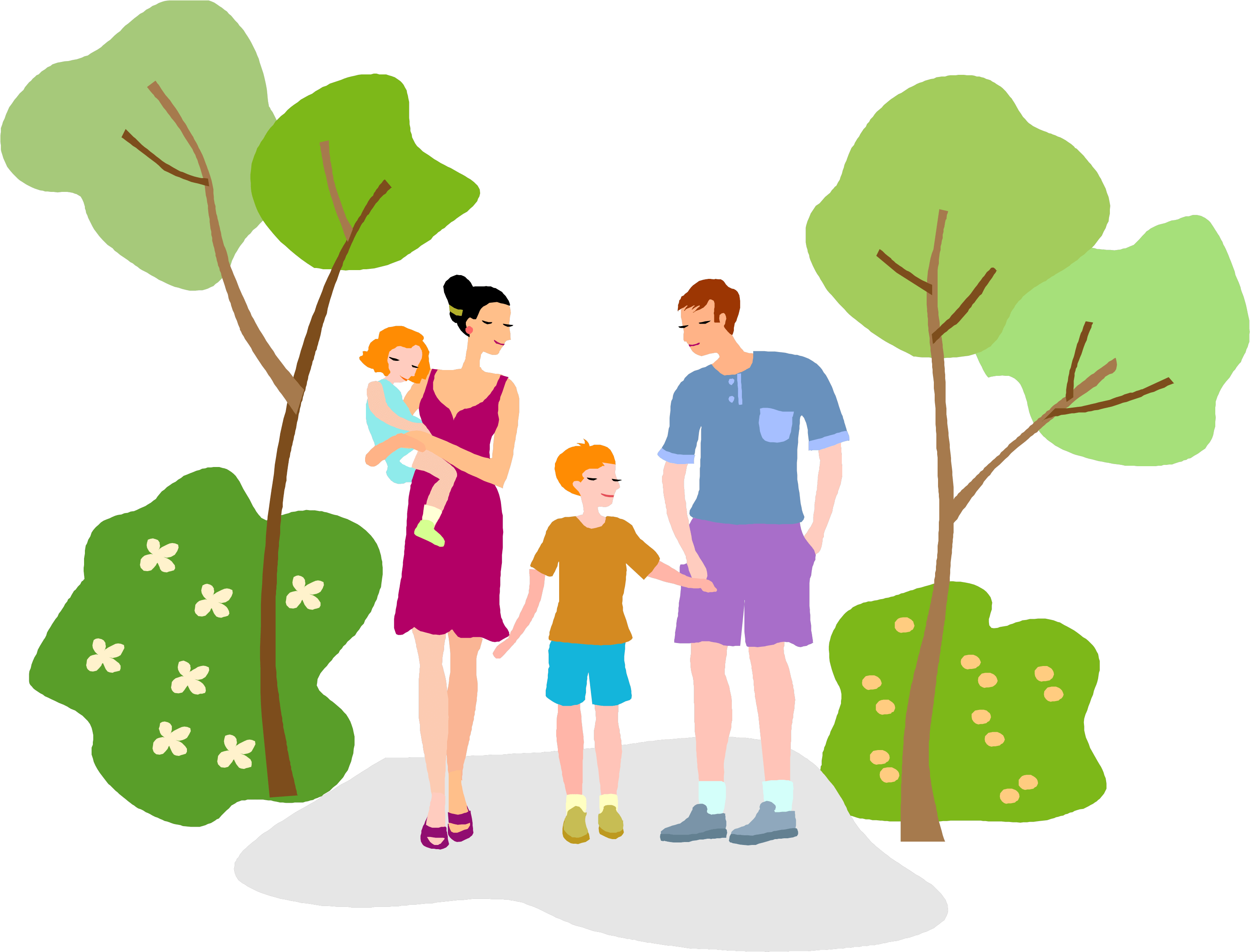Walking Family Transparent PNG Image