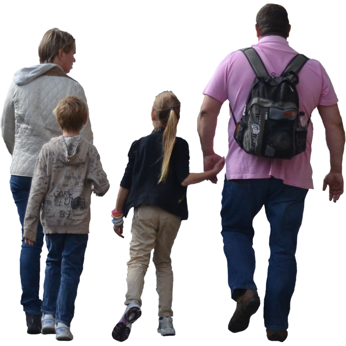 Walking Family Transparent PNG Image