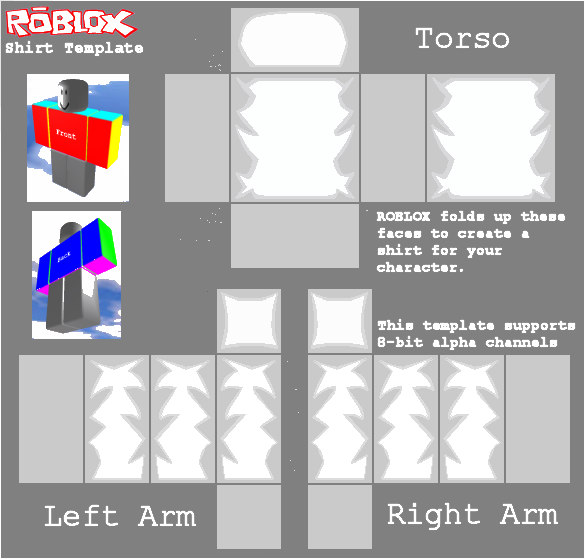 Roblox Shaded Shirt Template Transparent PNG Image