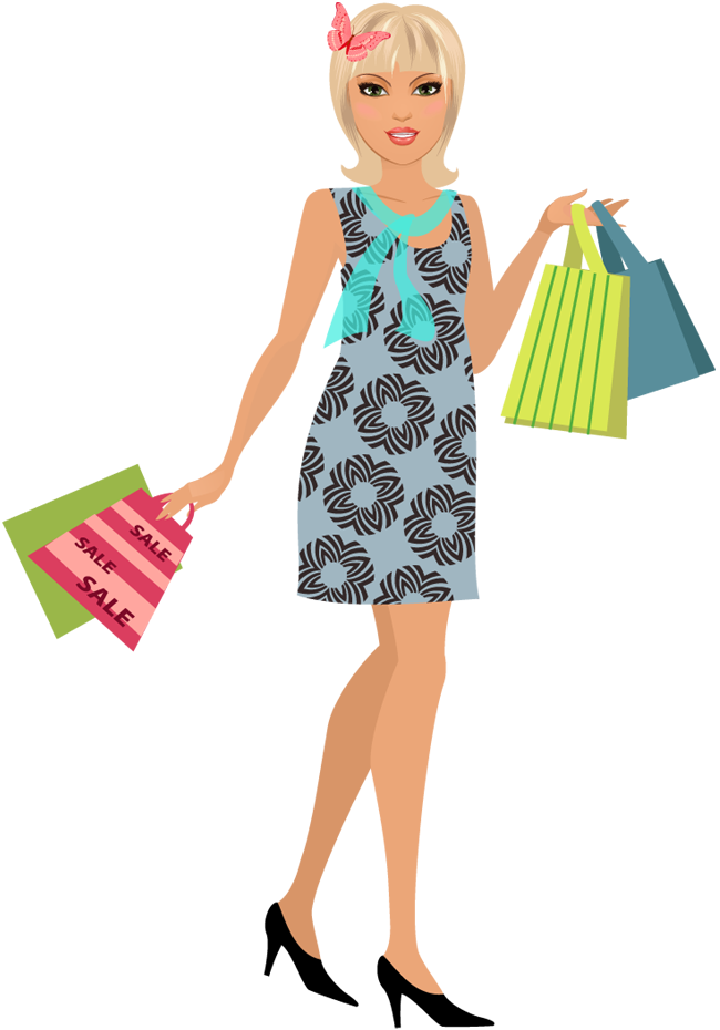 Bag Girl Shopping Holding Transparent PNG Image