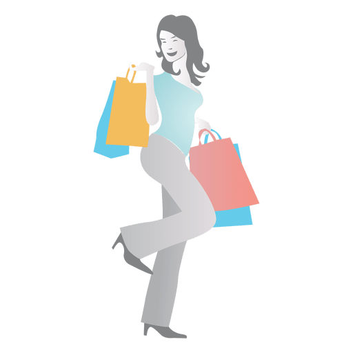 Bag Girl Shopping Holding Transparent PNG Image