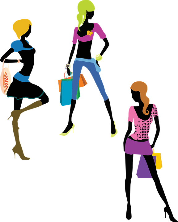 Vector Girl Fashion Shopping Transparent PNG Image