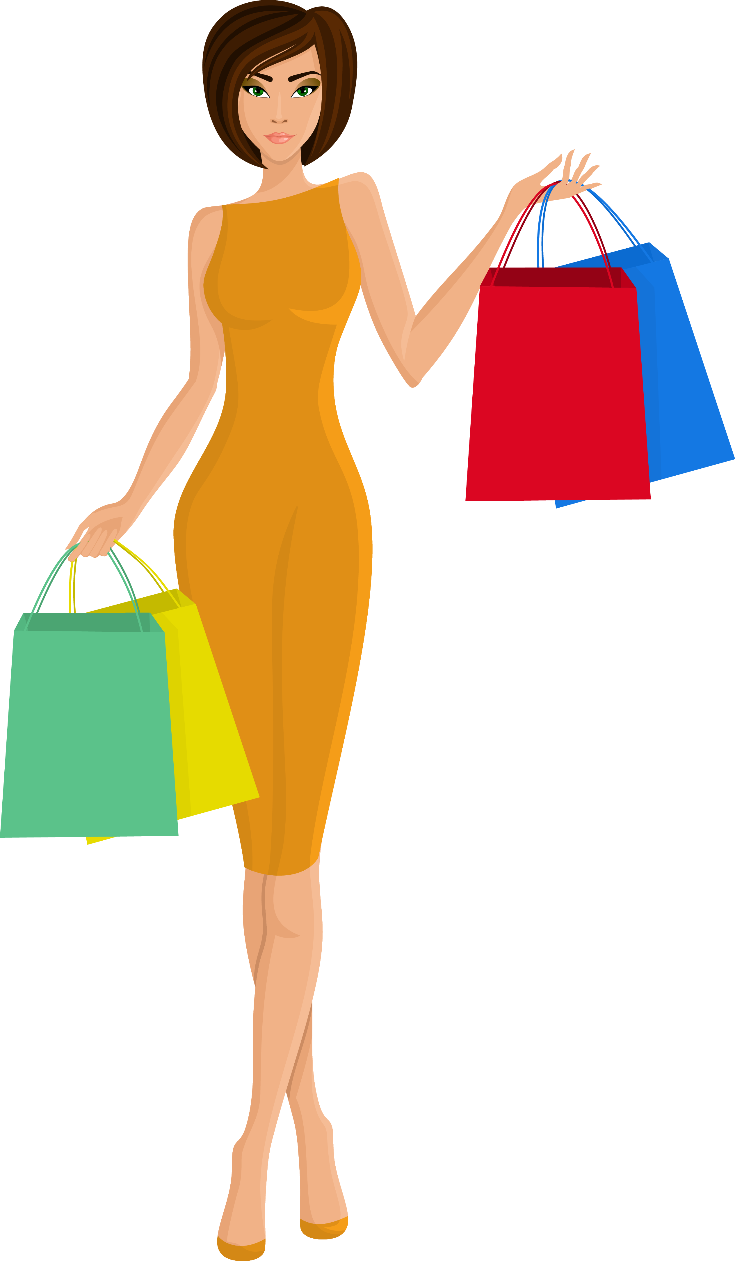 Girl Vector Shopping Cartoon Transparent PNG Image