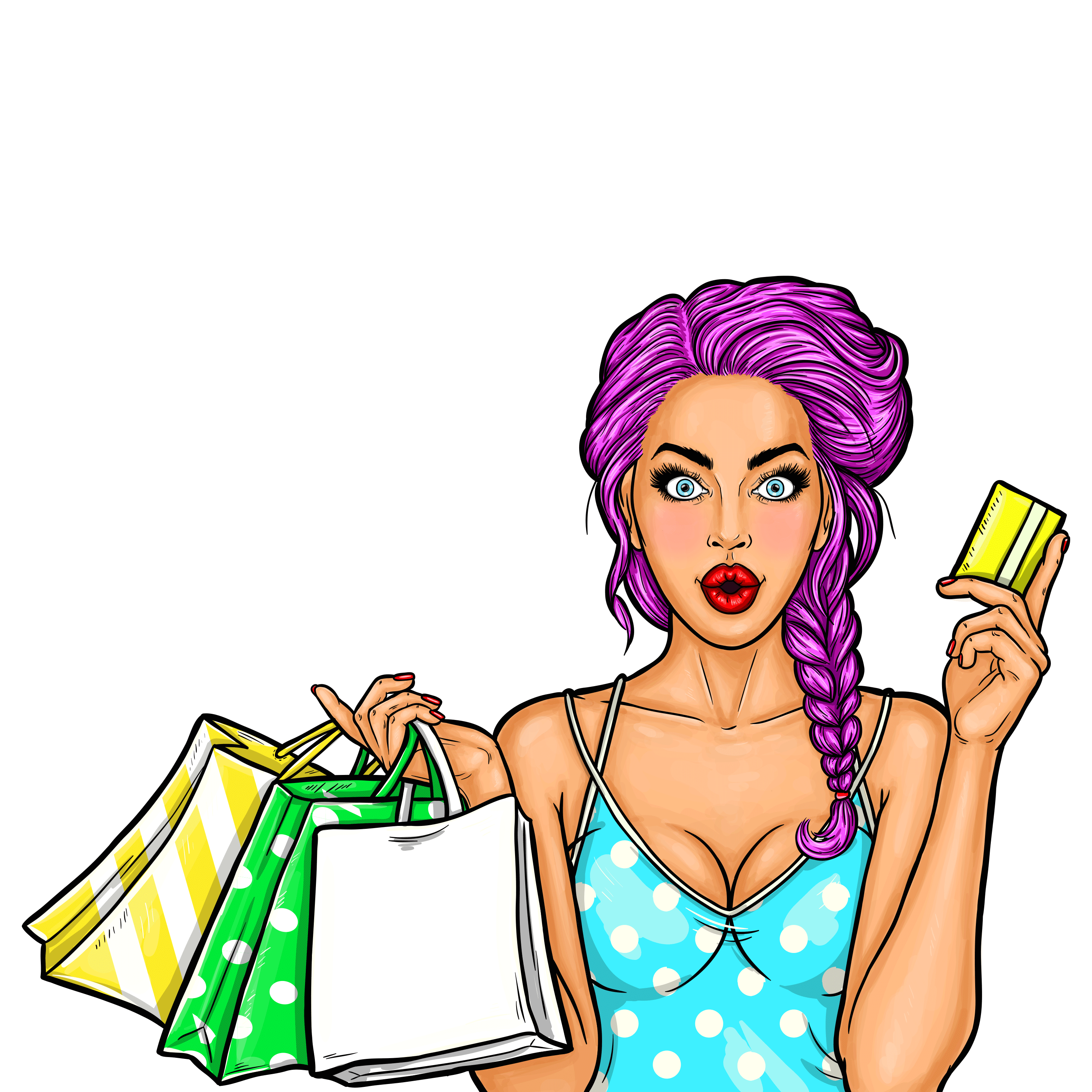 Girl Vector Shopping Transparent PNG Image