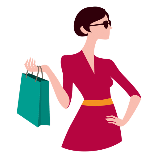 Girl Vector Shopping Glasses Transparent PNG Image