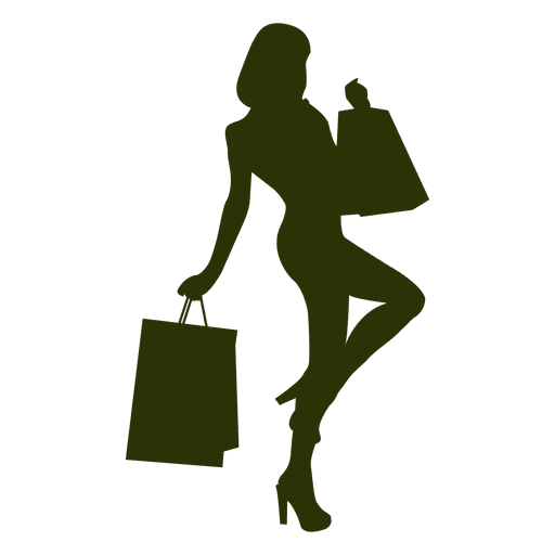 Silhouette Girl Vector Shopping Transparent PNG Image