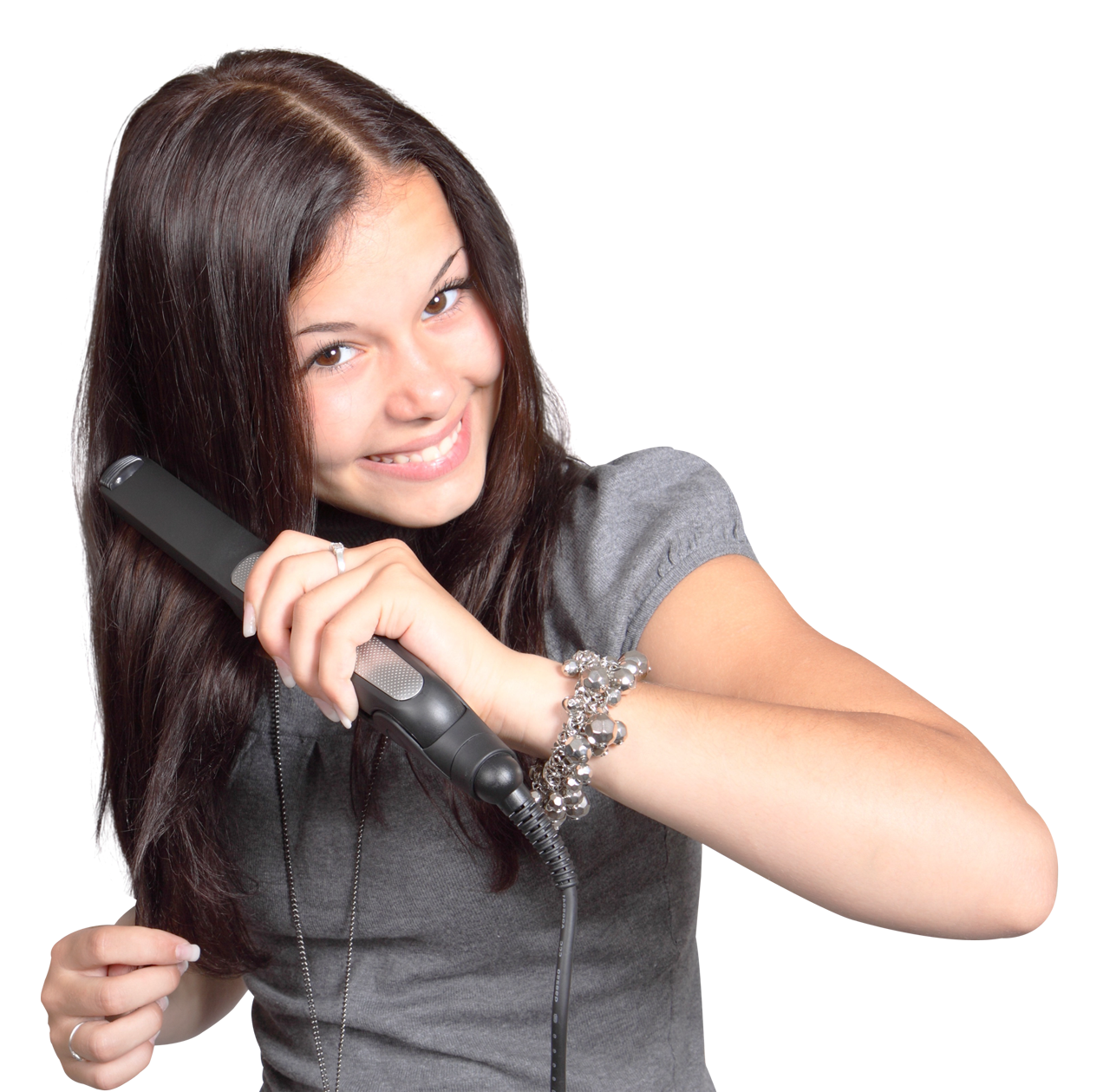 Hair Girl Happy Transparent PNG Image
