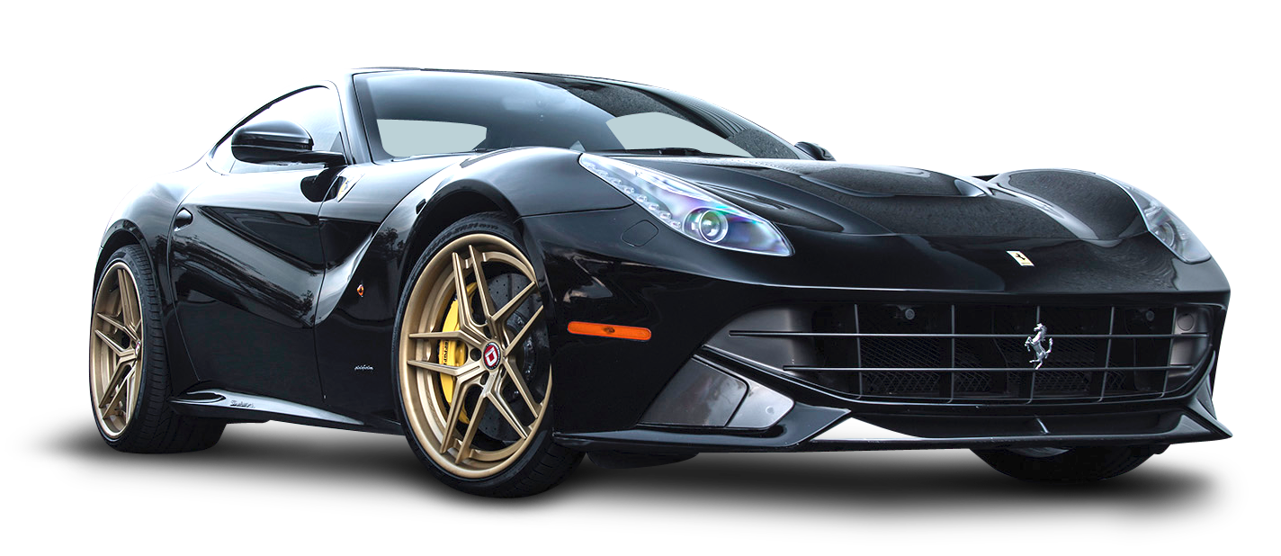 Ferrari Black Car Transparent PNG Image