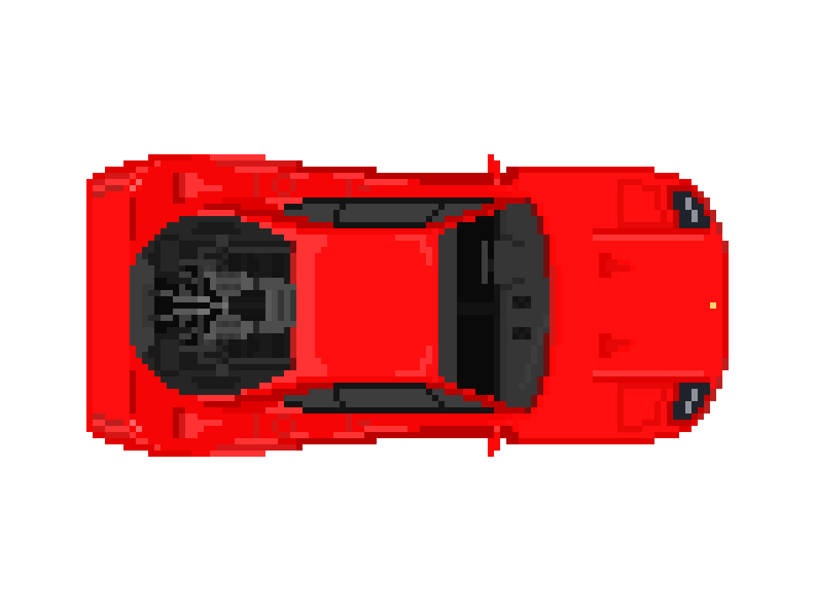 Top Ferrari Pixel View Transparent PNG Image