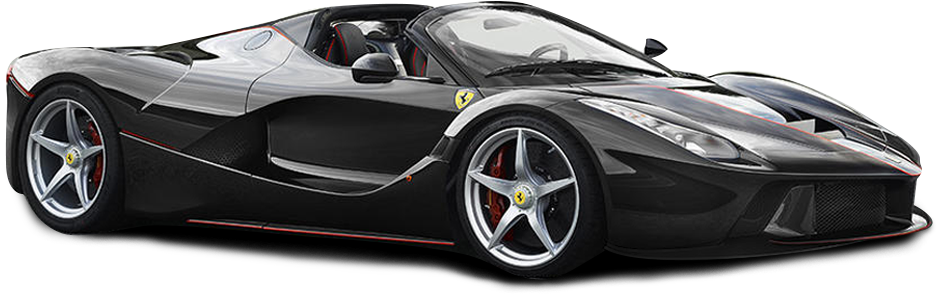 Ferrari Convertible Black Transparent PNG Image