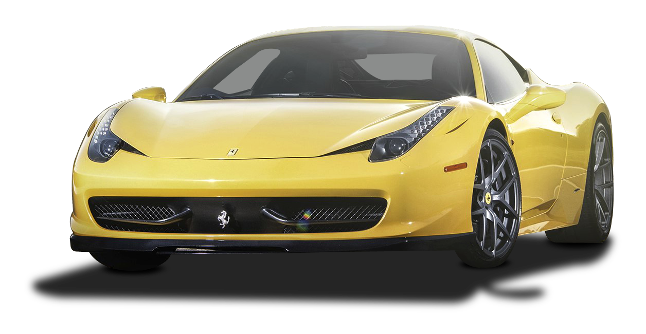 Front Ferrari Yellow View Transparent PNG Image