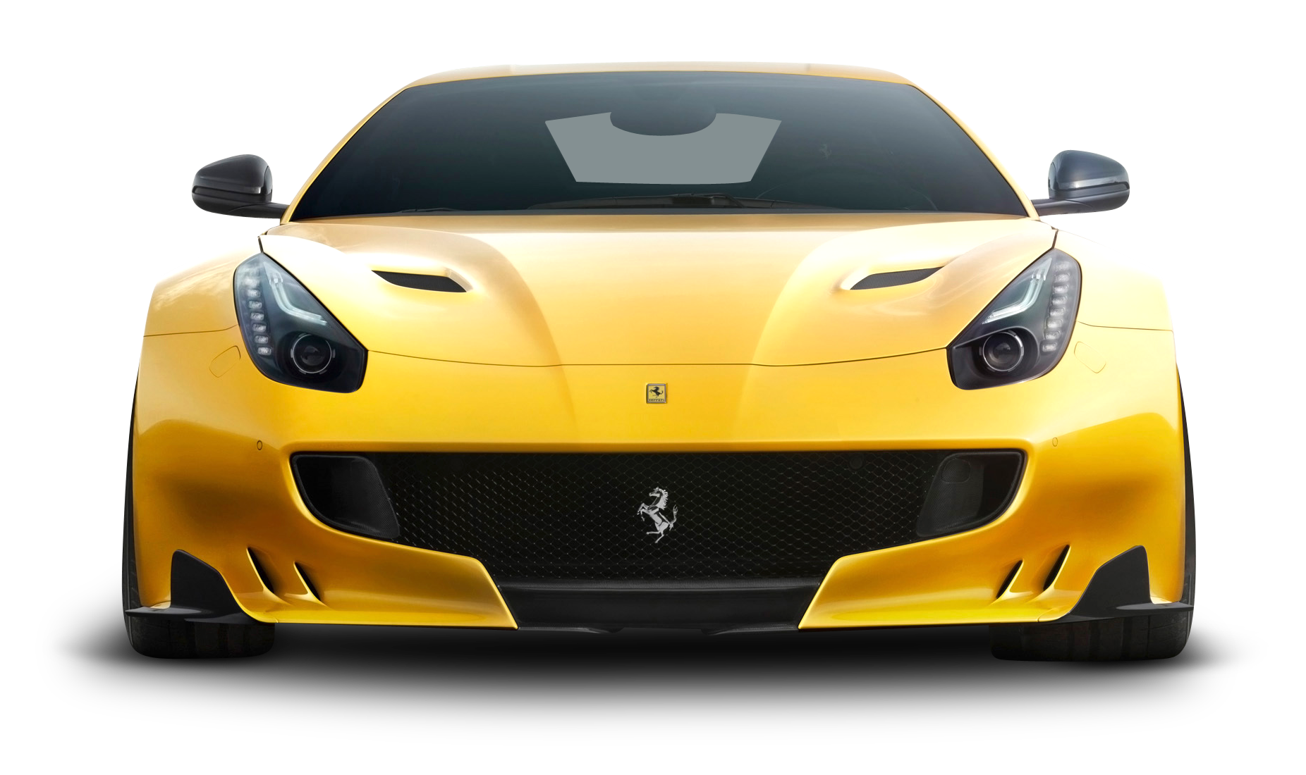 Front Ferrari Yellow View Transparent PNG Image