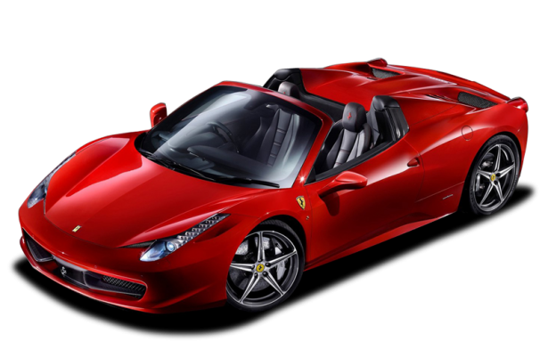 Ferrari Side Red View Transparent PNG Image