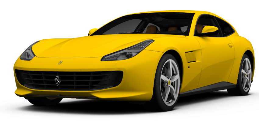 Ferrari Side Yellow View Transparent PNG Image