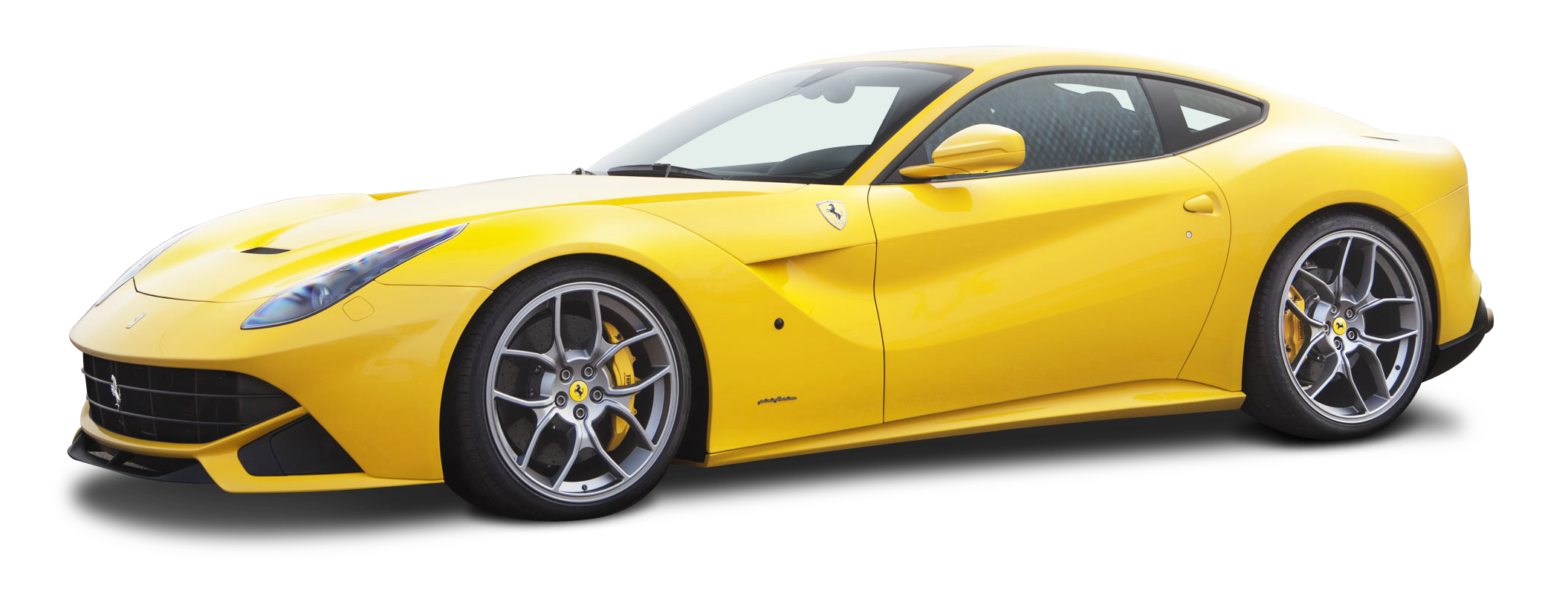 Ferrari Side Yellow View Transparent PNG Image
