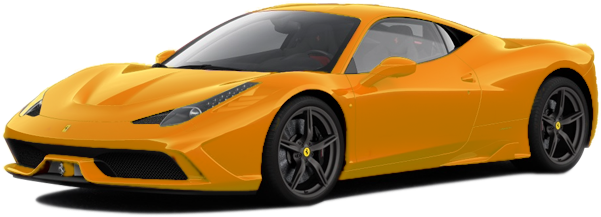 Ferrari Side Yellow View Transparent PNG Image