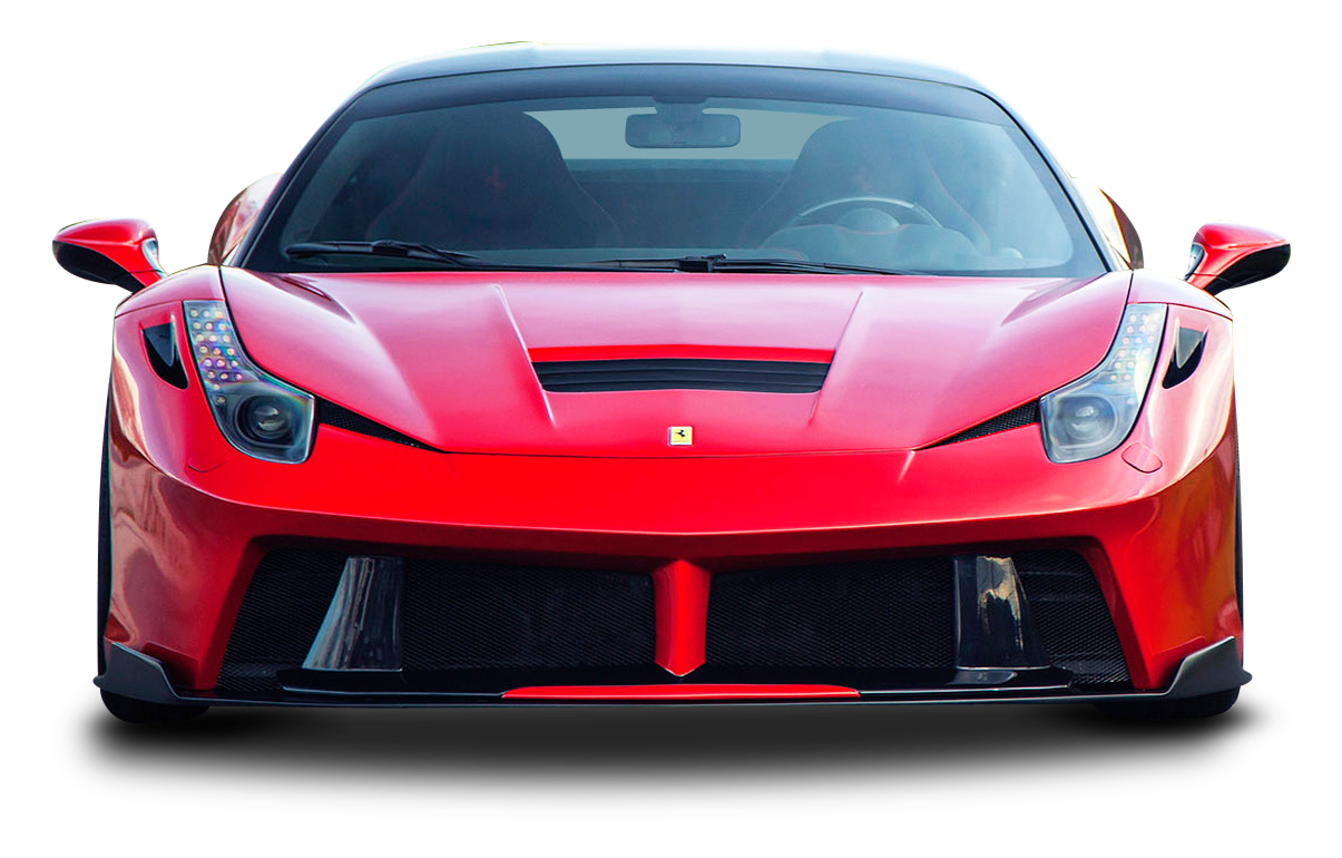 Front Ferrari Red View Transparent PNG Image