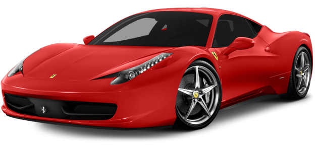 Ferrari Front Side Red View Transparent PNG Image