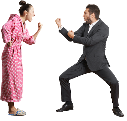 Couple Fighting Transparent PNG Image