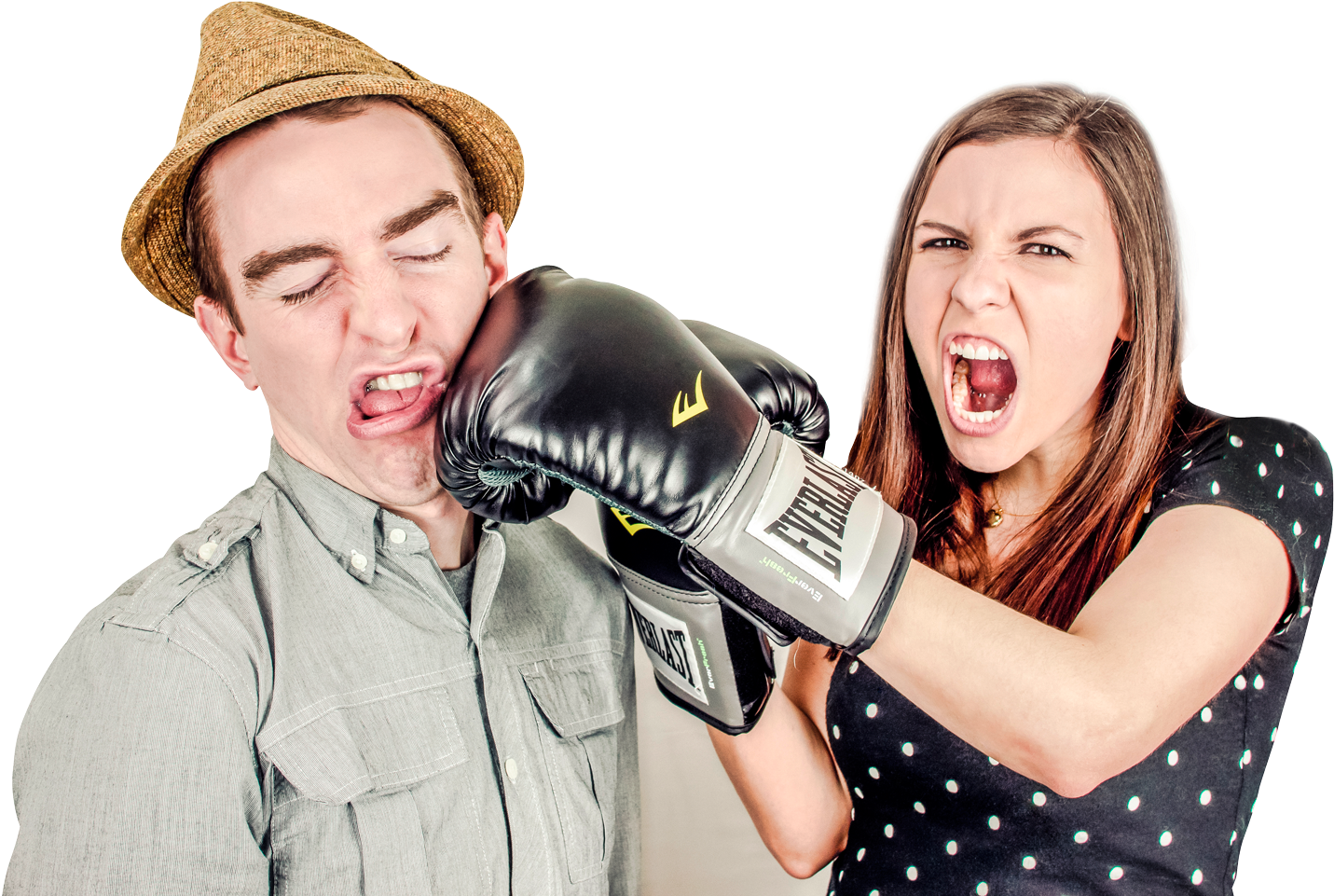 Real Couple Fighting Transparent PNG Image