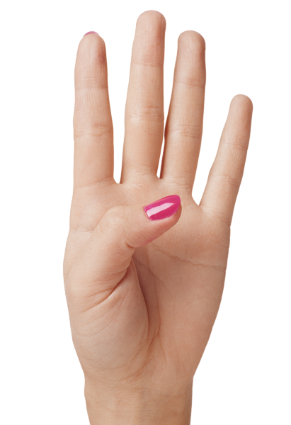 Women Hand Showing Four Finger Transparent PNG Image