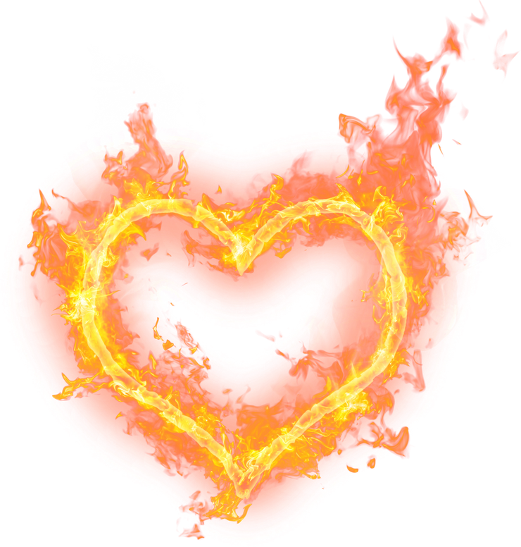 Fire Heart Smoke Transparent PNG Image
