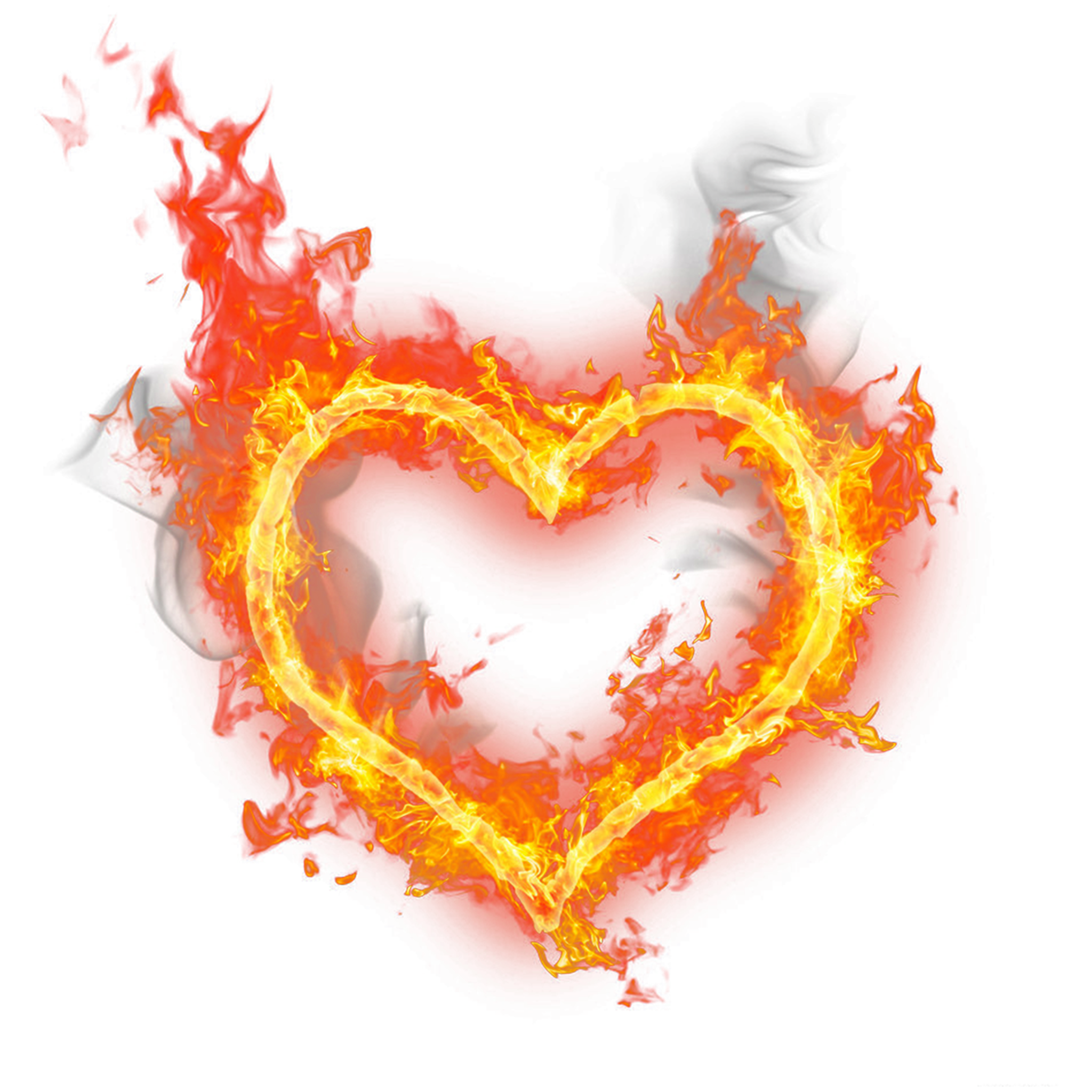 Fire Heart Love Flame Transparent PNG Image