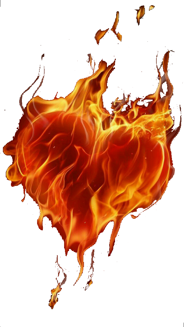 Fire Heart Abstract Flame Transparent PNG Image