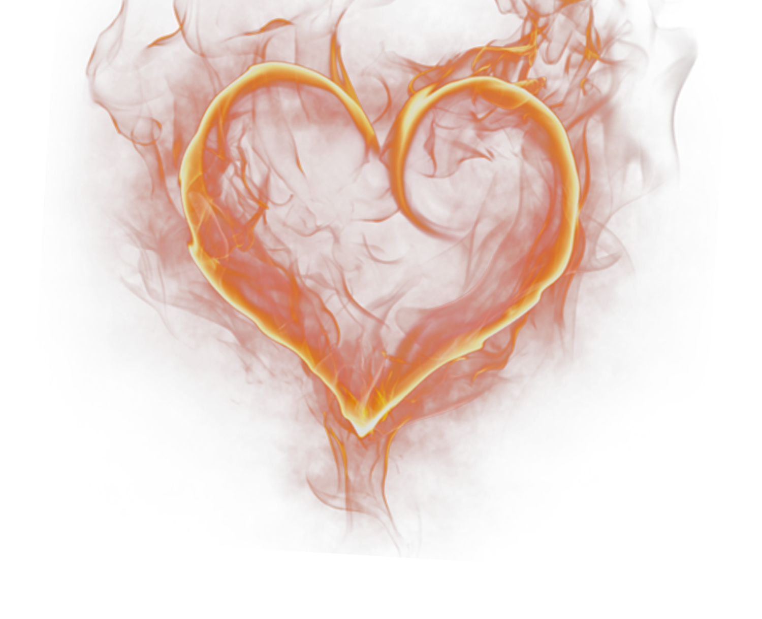 Fire Heart Smoke Transparent PNG Image