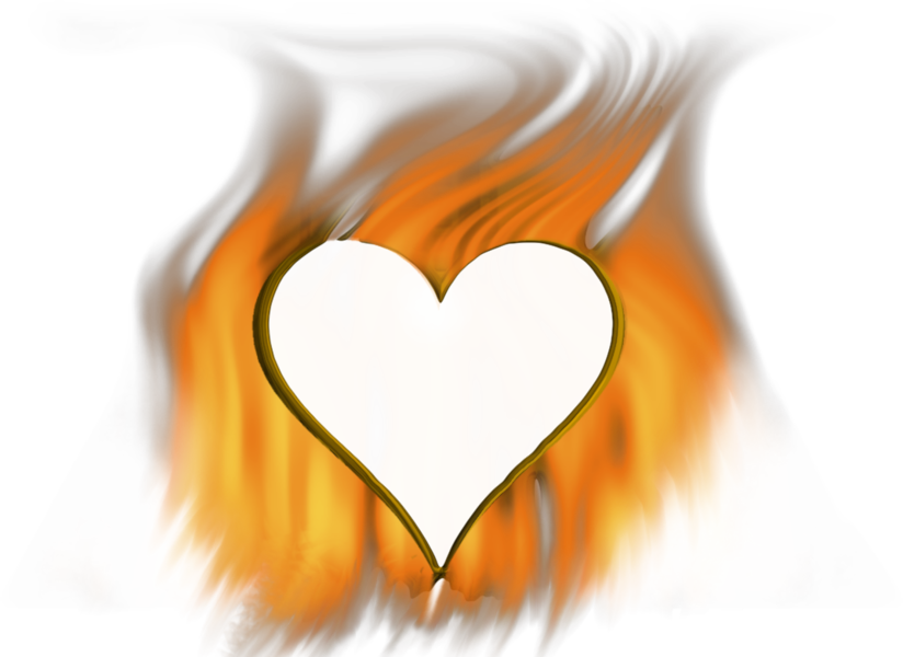 Fire Heart Vector Transparent PNG Image