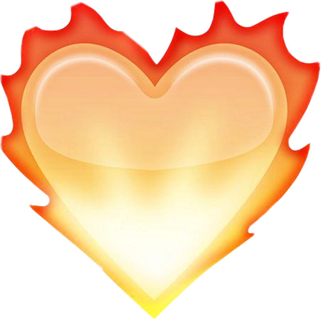 Fire Heart Vector Transparent PNG Image
