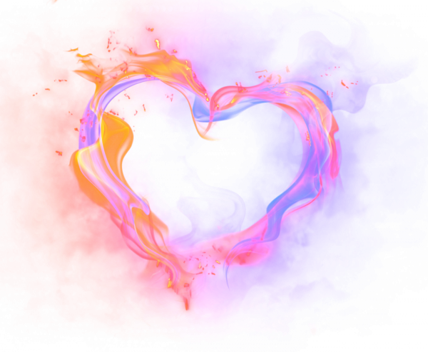 Fire Heart Effect Transparent PNG Image