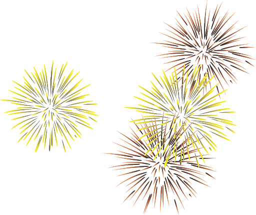 Golden Fireworks Vector Colorful Transparent PNG Image