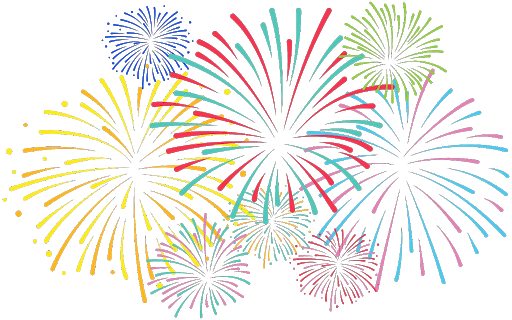 Fireworks Vector Colorful Burst Transparent PNG Image