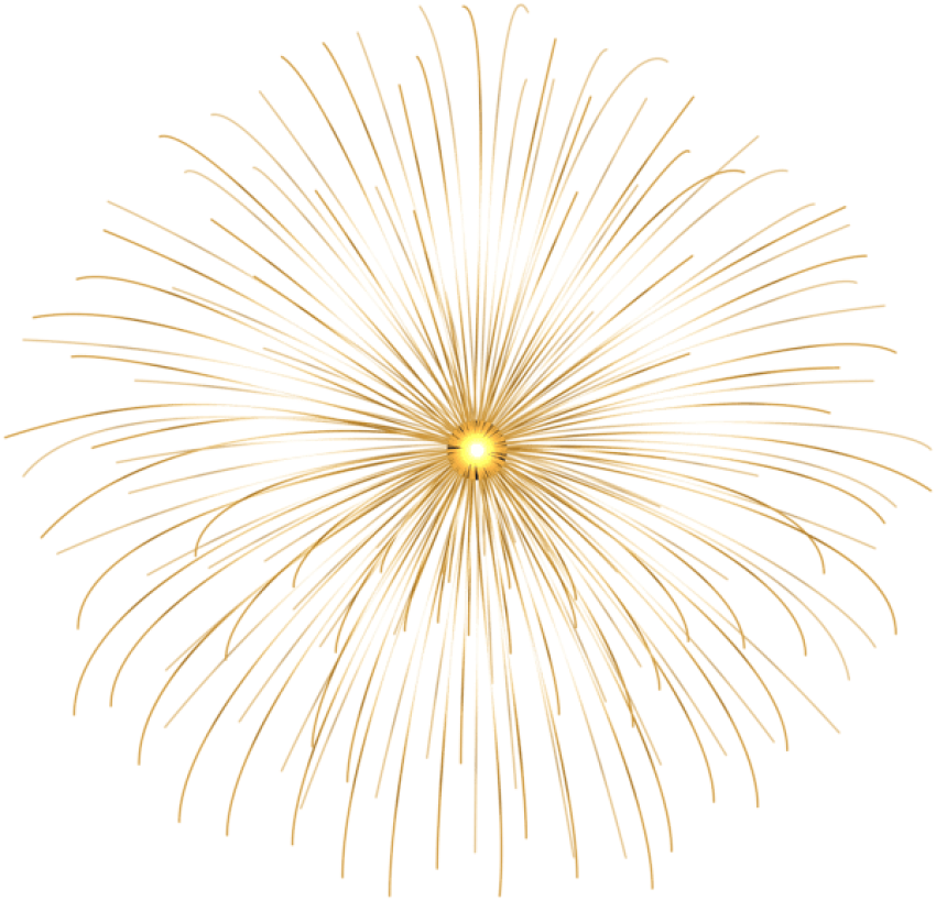 Fireworks Gold Festive Transparent PNG Image