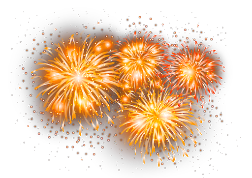 Fireworks Gold Festive Transparent PNG Image