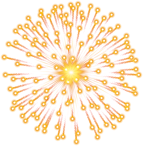 Fireworks Gold Festive Transparent PNG Image