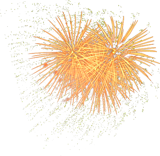 Fireworks Gold Festive Transparent PNG Image