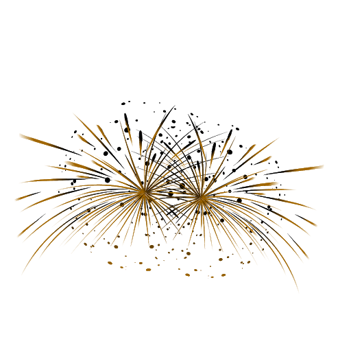 Golden Fireworks Vector Transparent PNG Image