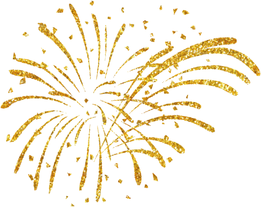 Sparkle Fireworks Gold Transparent PNG Image